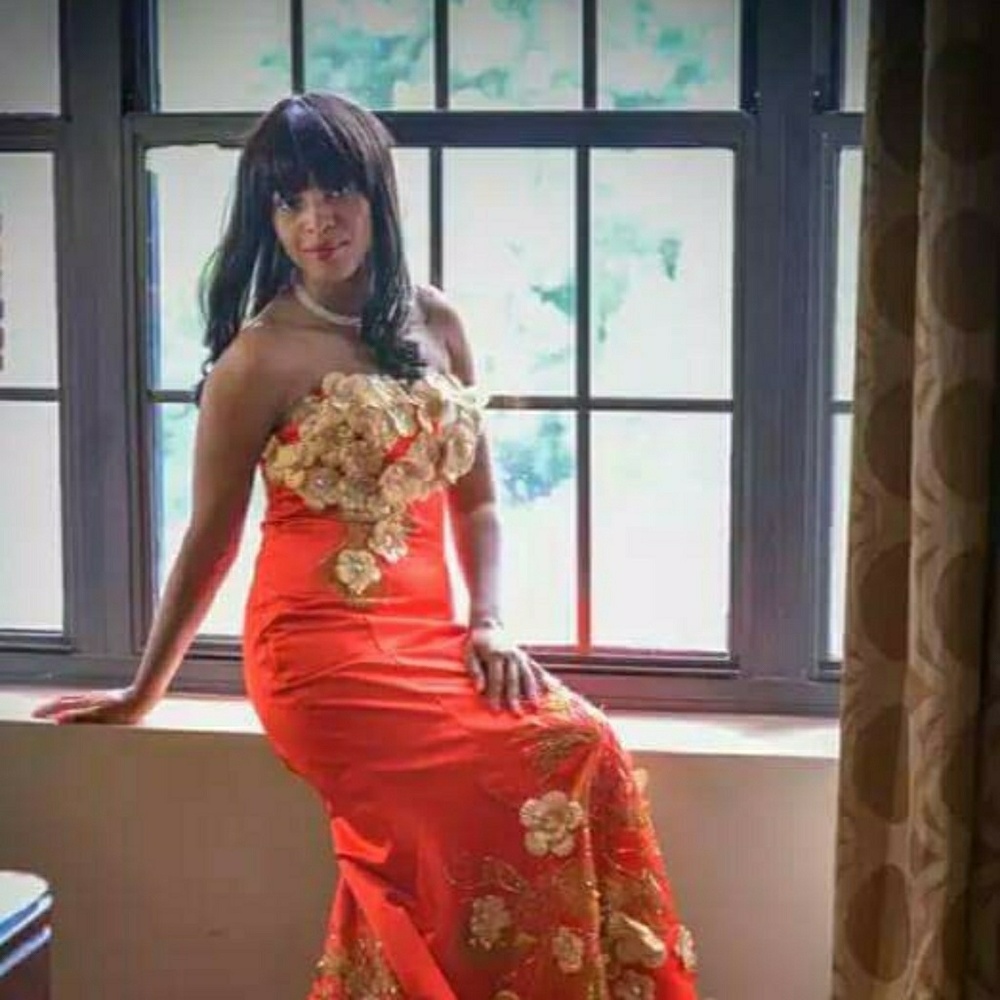 Red and Gold Gown with train